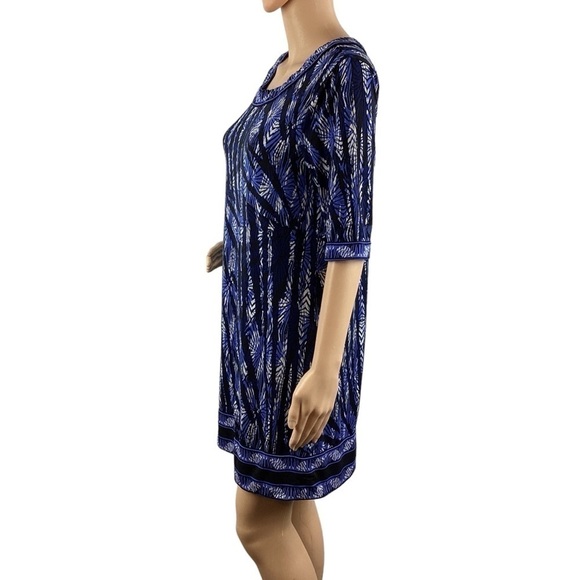 BCBGMAXAZRIA Ania Border Print Shift Dress Size M Blue - Picture 4 of 7